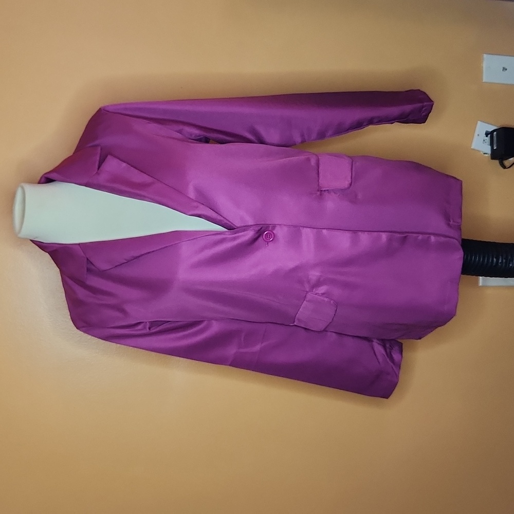 Purple Polyester Single Button Blaze